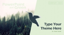 高颜值森林绿飞鸟简约欧美风商务项目PPT模板