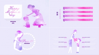 【小清新系列5】唯美浪漫紫色母亲节ppt模板示例3