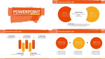 橙色半透明刷痕创意简约商务报告模板示例3