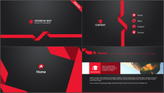 【动画PPT】红与黑简约大气品牌模板示例3