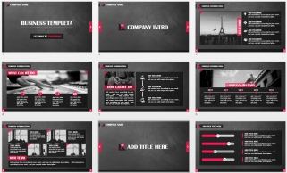 黑红创意现代商务报告通用模板示例4