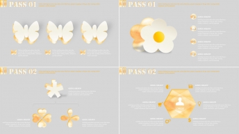 【三色】微立体水墨水彩商务清新花朵PPT模板示例4