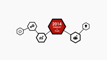 2014六边形红黑简洁通用计划总结PPT模板