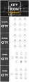 City Icon  国际+国内 扁平化图标  示例8