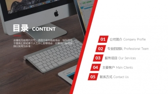 【中文】2016清新商务模板（红+蓝+占位符）示例3