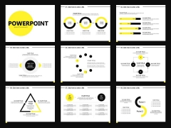 黄色圆形简约创意欧美商务报告模板示例5