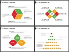 红绿黄三色数据扁平化简约商务报告模板示例3