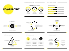 黄色圆形简约创意欧美商务报告模板示例6