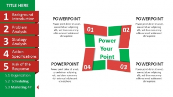Folding红绿商务PPT模板示例6