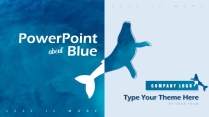 高颜值海洋蓝简约欧美风商务项目PPT模板示例2