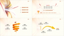 【动画】橙红抽象箭头年度总结模板示例3