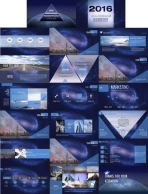 地球主题蓝色欧美风简约大气商务PPt模板示例8