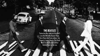 【The Beatles】黑白涂鸦摇滚风音乐模板 