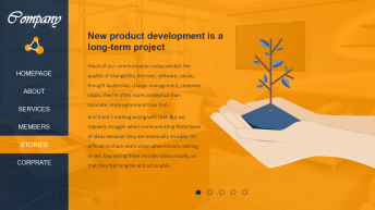 【精致高端】橙色扁平化WEB UI风格商务演示模板示例6
