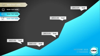 2013年中总结汇报模板（黑蓝白配色）示例4