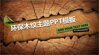 环保绿色木纹主题PPT模板